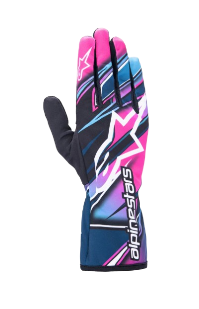 Tech-1 K Race V2 Competition Gloves Fuchsia/Cyan/White